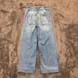 Pilcro and the Letterpress Anthropologie Wide Leg Jeans Light Wash Size 26